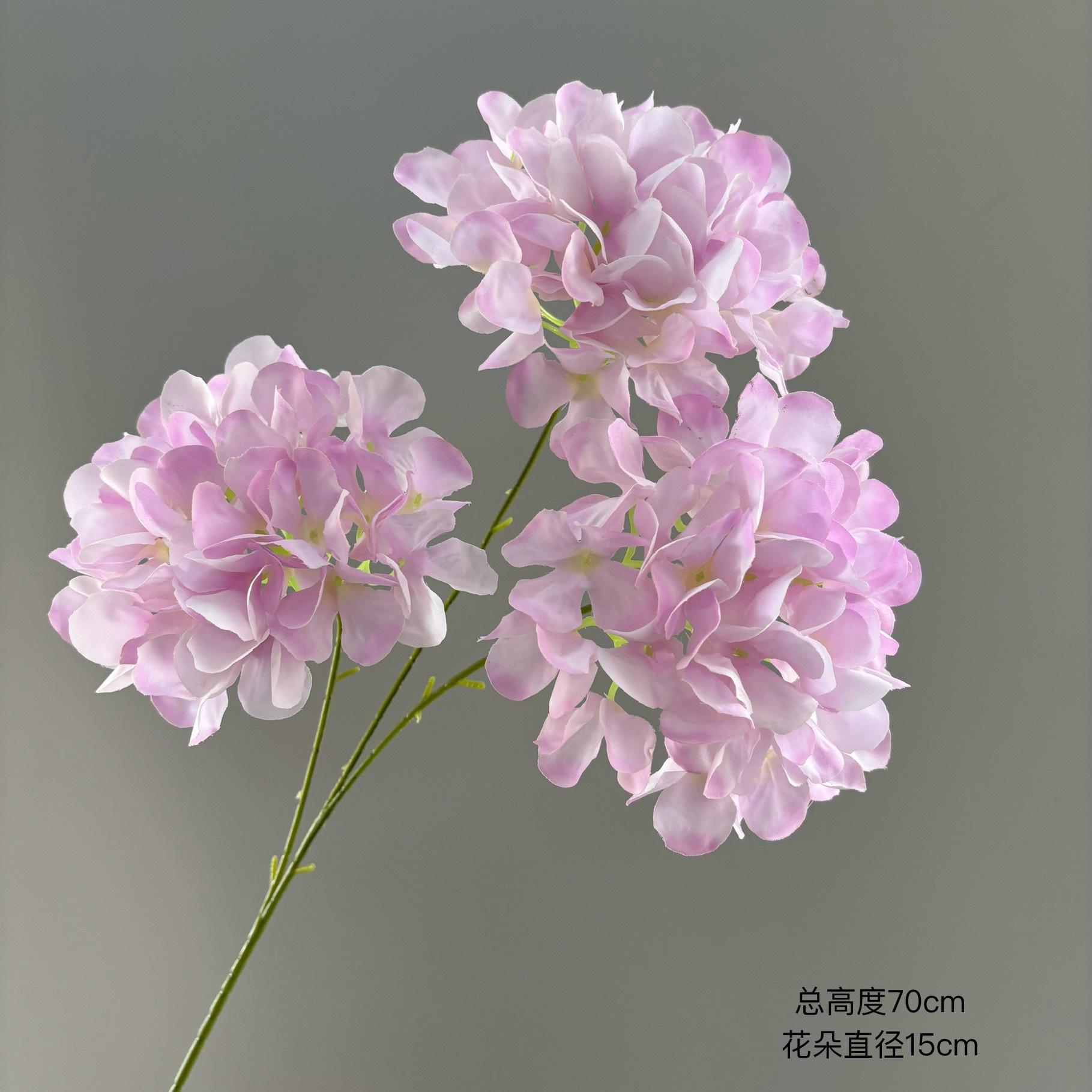 

Simulated Flower 3-Head Mini Embroidered Ball Wedding Flower Material Road Guide Arrangement Party Dining Decoration Floral 3pcs світло-фіолетового кольору