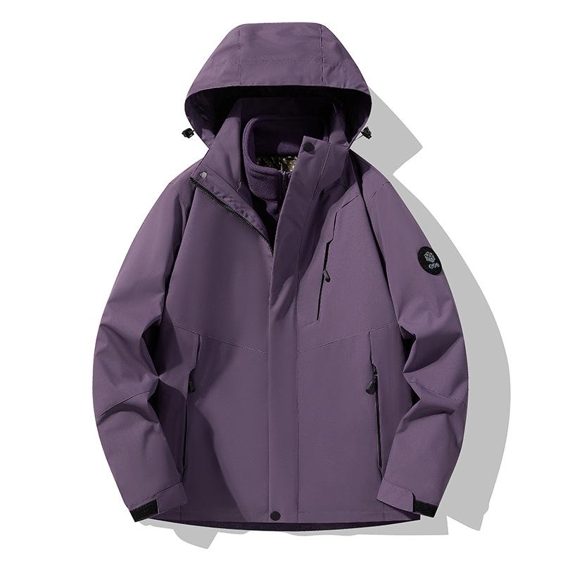 New Outdoor Three-in-one Stormtrooper Men Autumn and Winter Windproof Waterproof Mountaineering Clothing Couple Polar Fleece Warm Two-piece Set