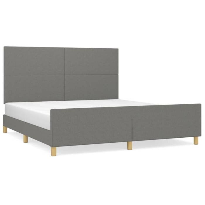 VidaXL Bed Frames with Headboard Dark Grey 180 X 200 Cm Fabric 3124912