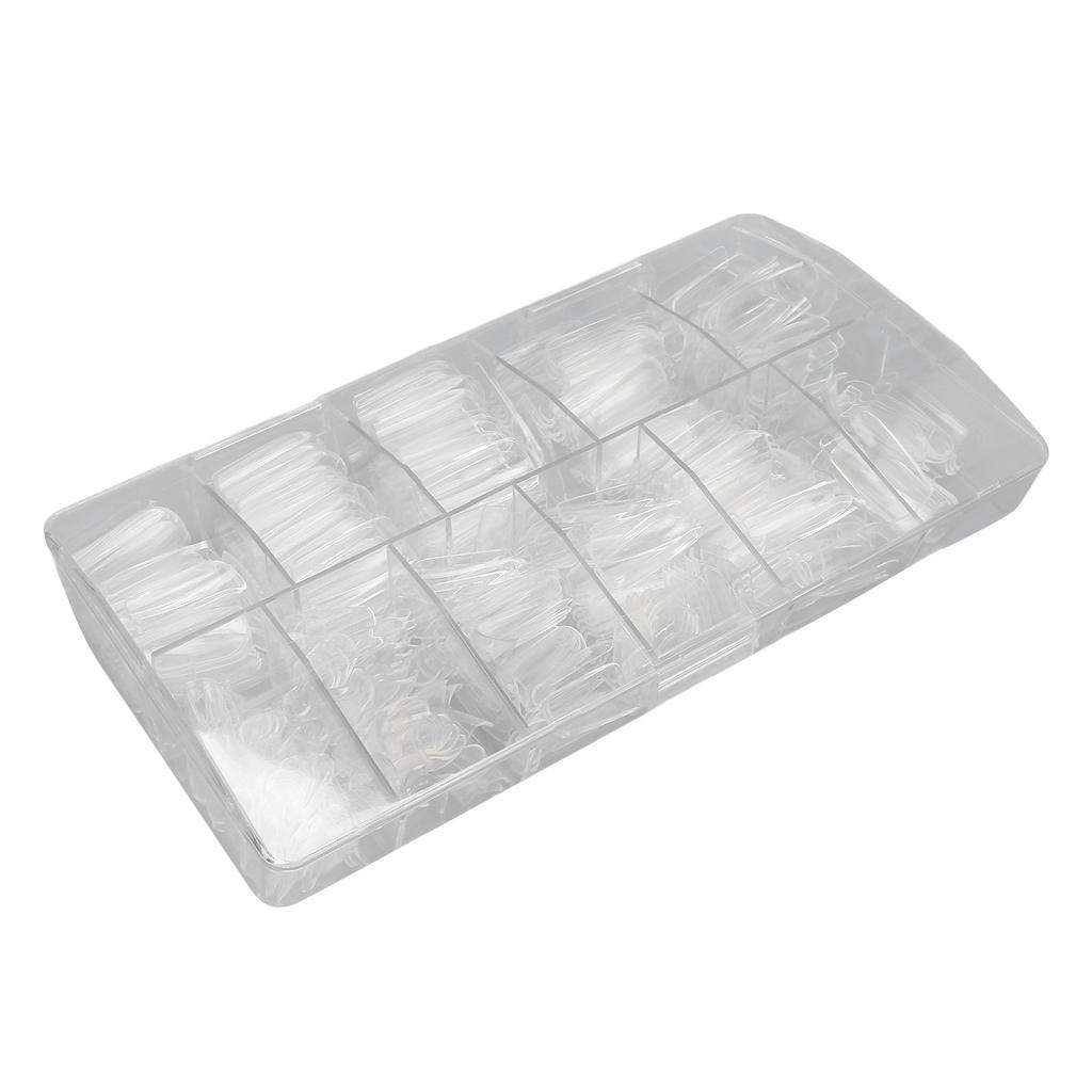 500pcs Nail Tip Professional Home Salon Portable DIY Transparent Fake False Nail Set Accessory for Women