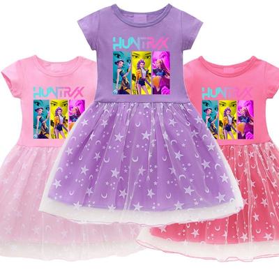 Children's Sweet Kpop Witch Hunt Dress, Summer Girl Princess Dress