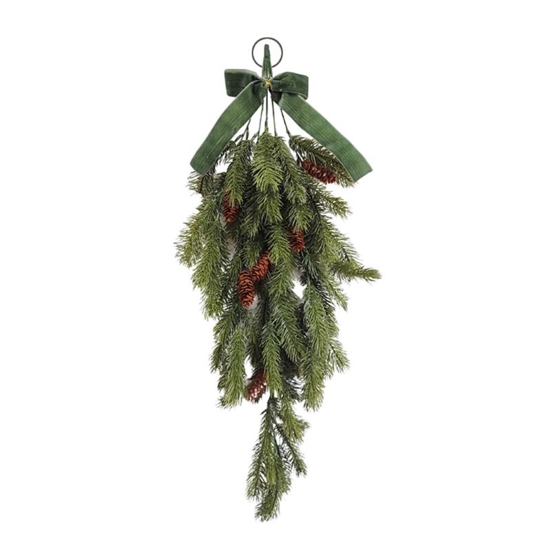 

Artificial Plastic Pine Needle Branch Realistic Hanging Plant Ornament Christmas Tree Decoration For Indoor and Outdoor зелёный