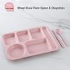 Nordic Pink Wheat Straw Divided Plate Set