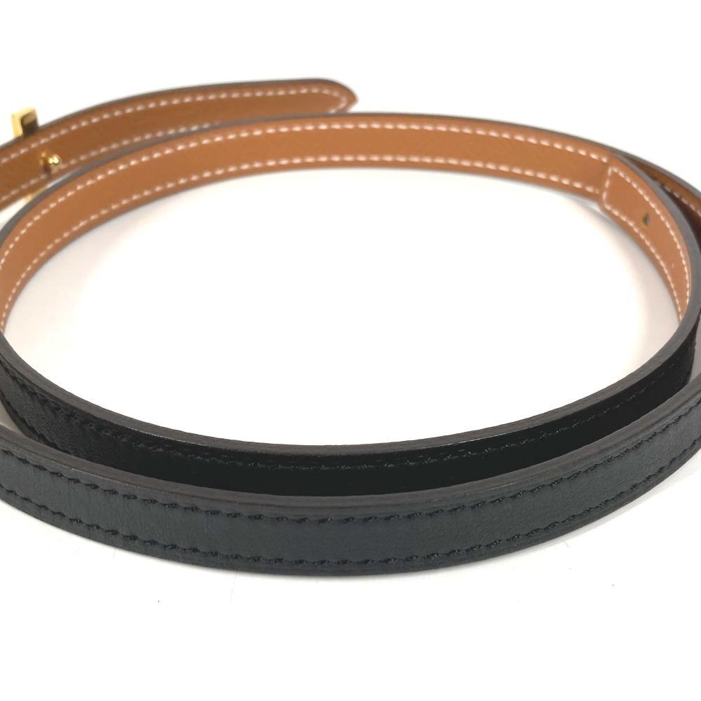 Hermes Thin Belt Focus Reversible Belt H Belt  Belt Leather Black/GoldHardware