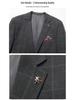 2026 High-End Slim-Fit Plaid Wool Suit Set - Men's Non-Iron Business Casual Formal Wear for Weddings