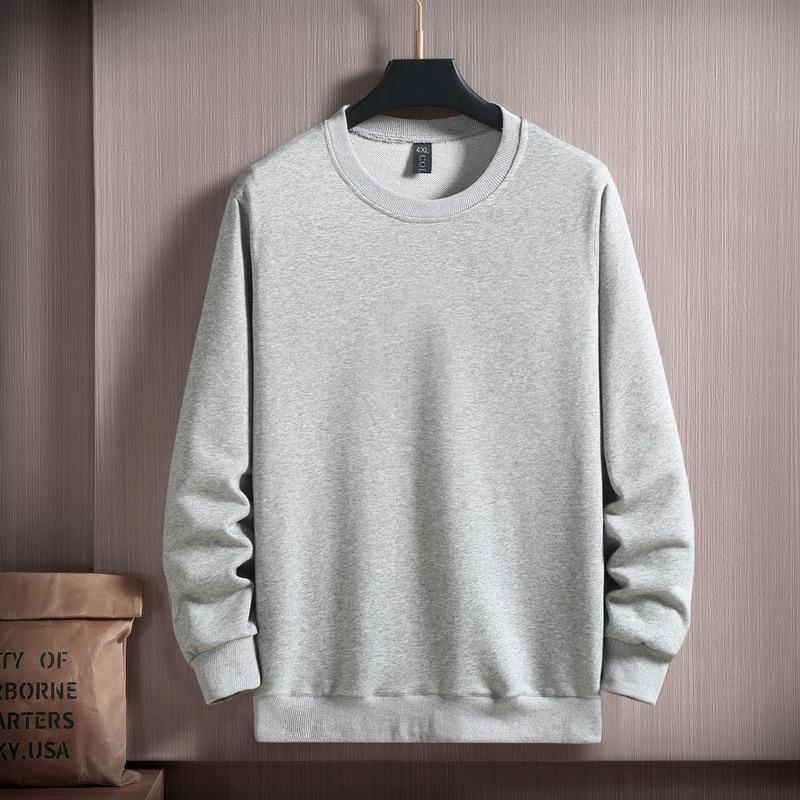 Solid Color Sweatshirt Round Neck Without Hood Men's Plus Size Plus Fat T-shirt Fat Guy Simple Casual 4XL-10XL
