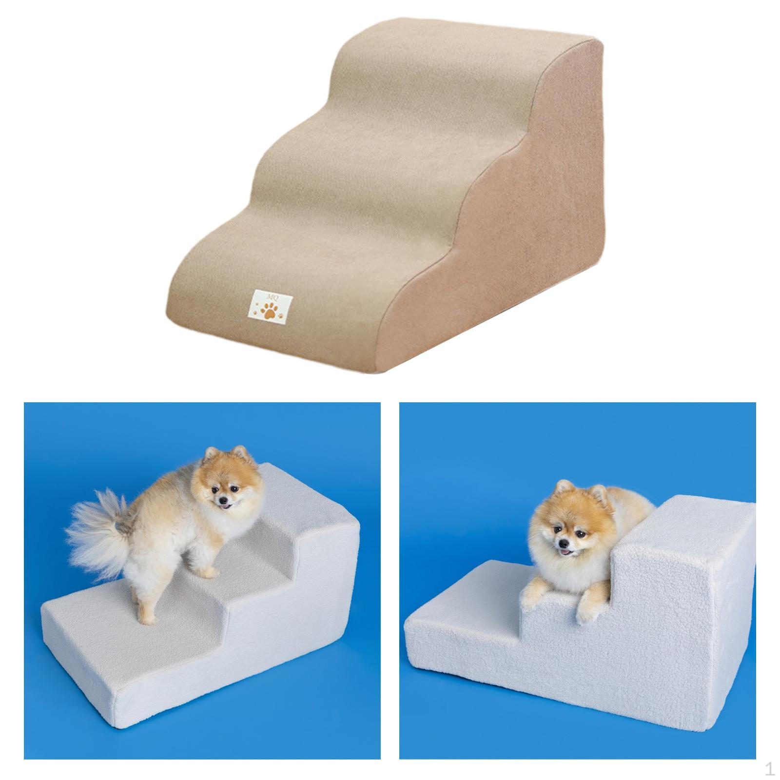 

Лестница для собак, наклон 35 градусов, ступеньки для домашних животных, для внутреннего использования, портативная, с мягким нескользящим дном, легкая, моющаяся 3 step khaki