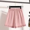 DIMANAF Plus Size Women Shorts Pants 2025  Summer Loose Short Basic High Waist Solid Pants Elastic Waist