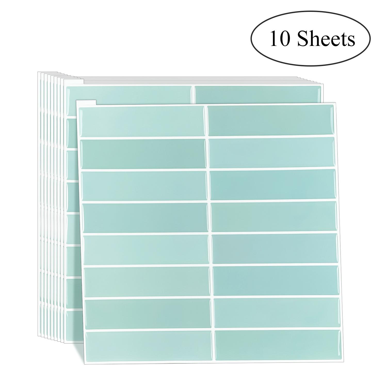 10 Sheets Premium Strong Adhesive Wall Tile Stickers 10*10 Inch Premium Waterproof Wallpaper for Apatment House RV Renovation Medium