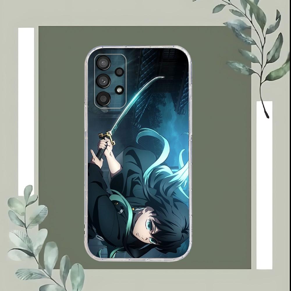 M-Muichiro Tokito Demon Slaye Phone Case For Samsung Galaxy A52 A12 A51 S21 Edge S22ULTRA S23 S20LITE Plus Transparent Cover