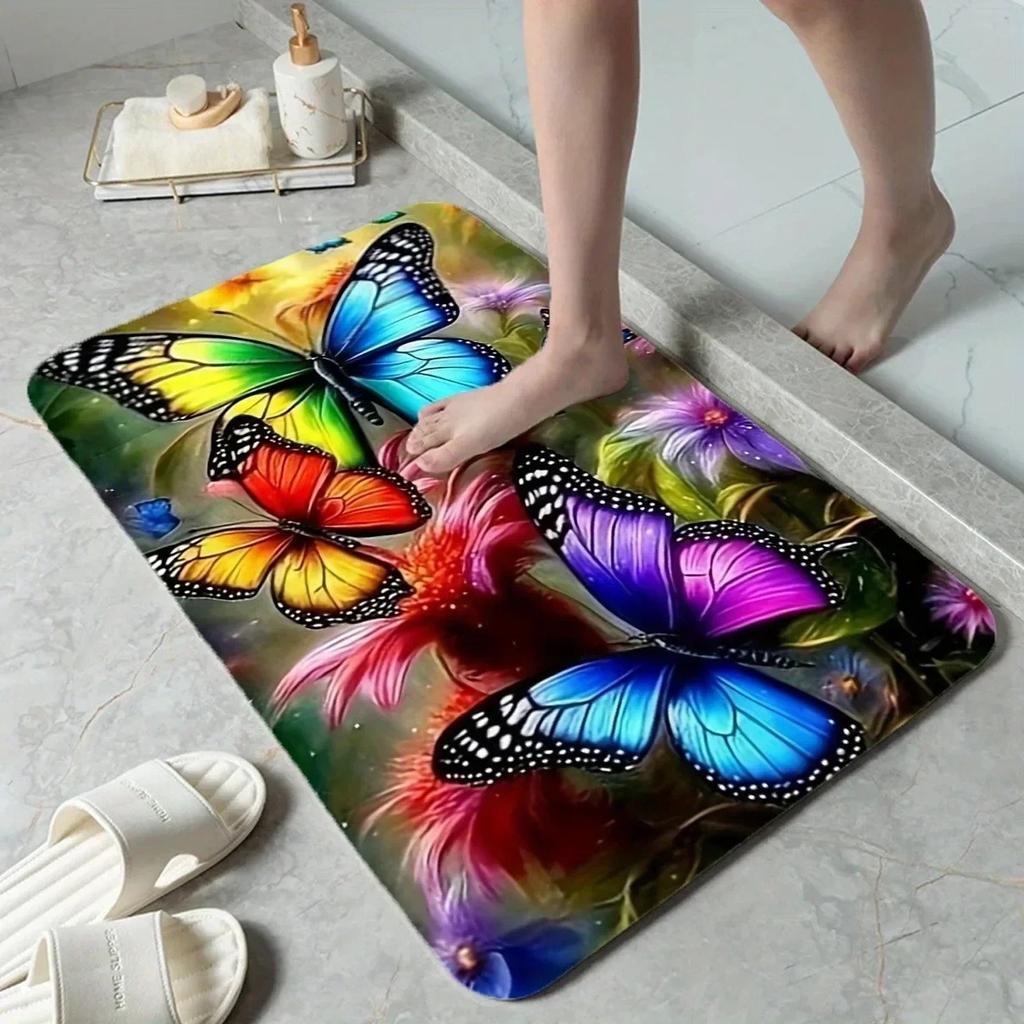 1PC Handdraw Owls Printed Decor Kitchen Rugs Non-Slip Home Door Mats Bathroom Rugs Bath Mat Carpet for Home Sink Laundry Decor