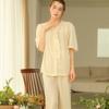 Natural Dye Frill Pajama Set Pomegranate Yellow Fwes902