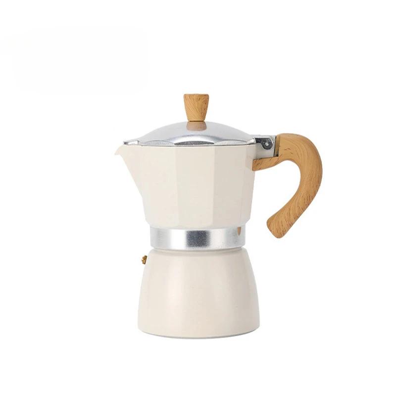 2-6 Cups Single Valve Moka Pot Stovetop Coffee Pot Italian Coffee Machine Cuban Coffee Percolator for Espresso Cappuccino Latte