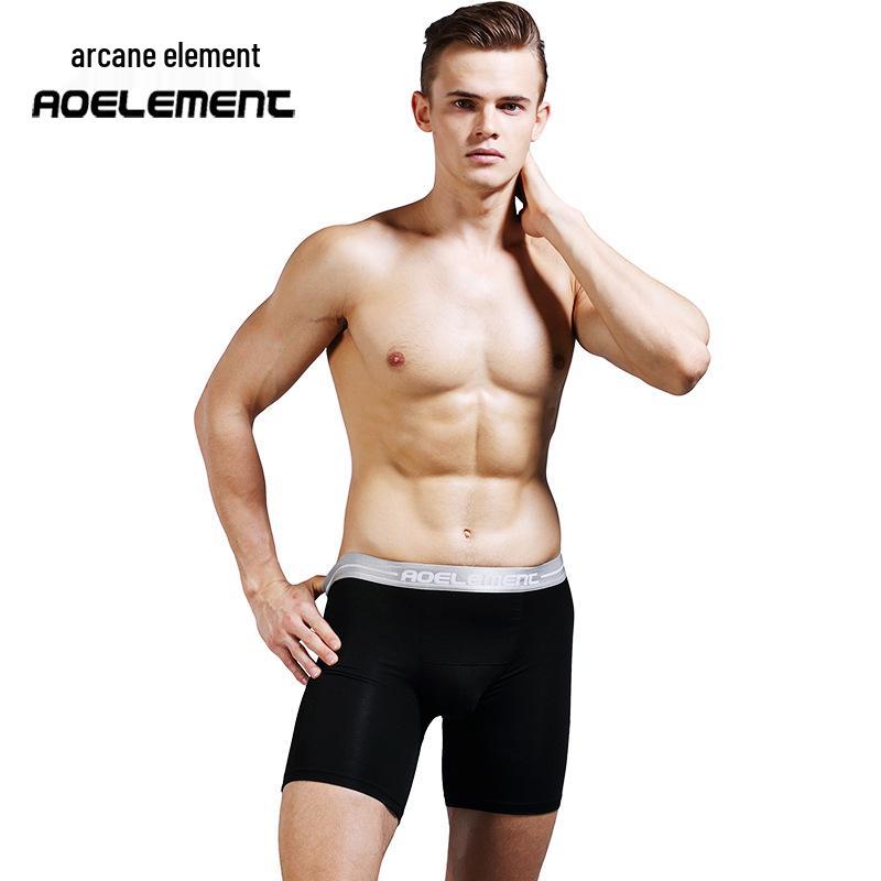 Aokuansu Men's Long Sport Boxer Briefs - Anti-Friction, Plus Size, For Running