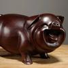 Feng Shui Holzschnitzereien Handgefertigte Schweinefiguren Mahagoni Wohnaccessoires Büro Schreibtisch Ornament Glücksgeschenk