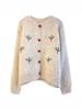Exquisiter Retro Liebesherz-Knopf Strickcardigan für Damen