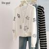 Women's Cartoon Embroidered Round Neck Knit Sweater