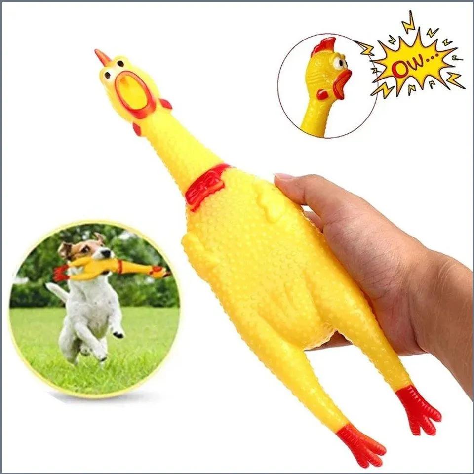 Dog Toys, -resistant, Puppy Screaming Chicken Toys S жёлтый