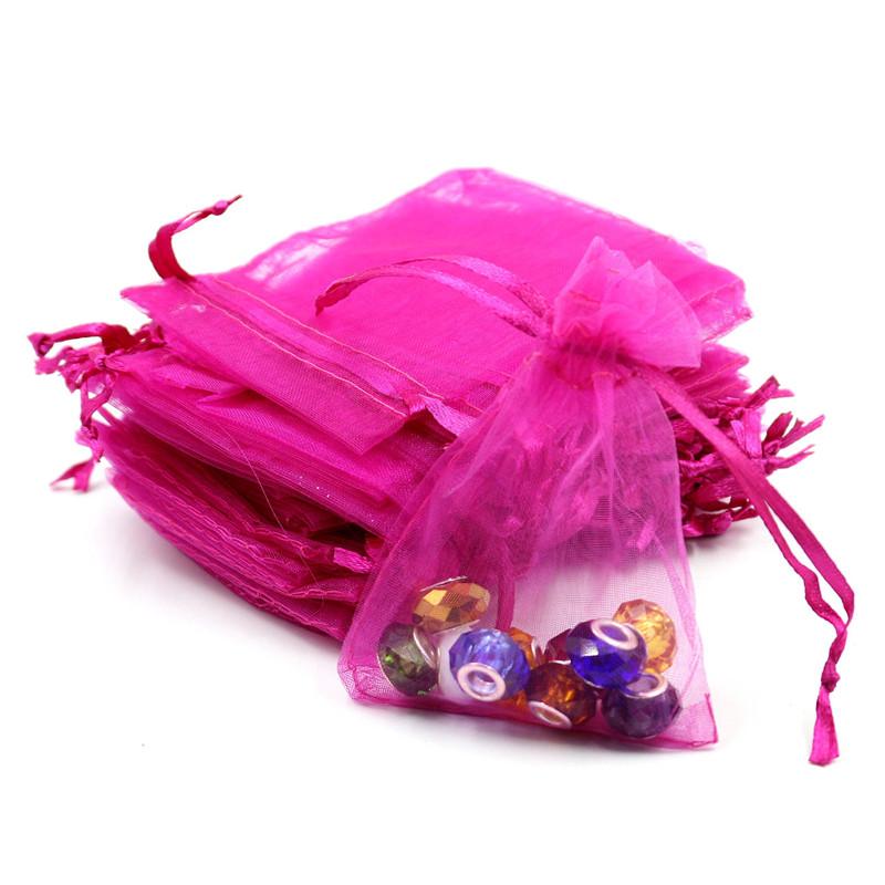 100pcs 13x18cm Drawstring Organza Bags Jewelry Packaging Bags Gifts Pouches Tulle Candy Bags Wedding Christmas Supplies