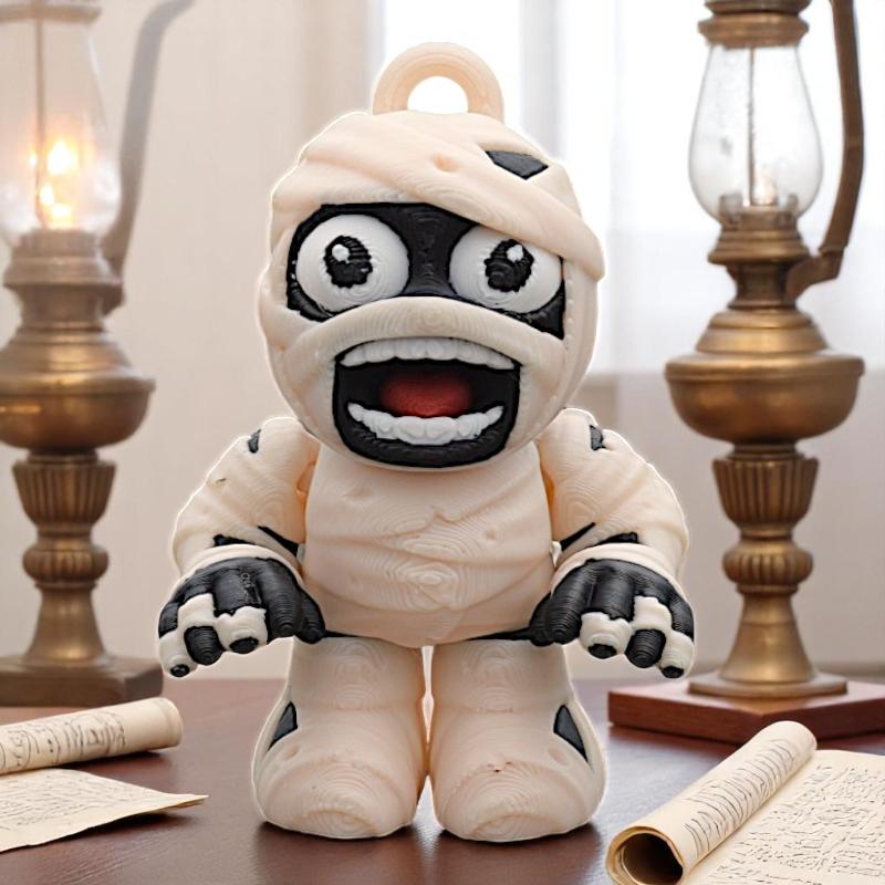 Kawaii Bandaged Mummy Action Figures Ornament Joint Movable Model Desktop Decoration Doll Key Chains Bag Pendant Halloween Gift