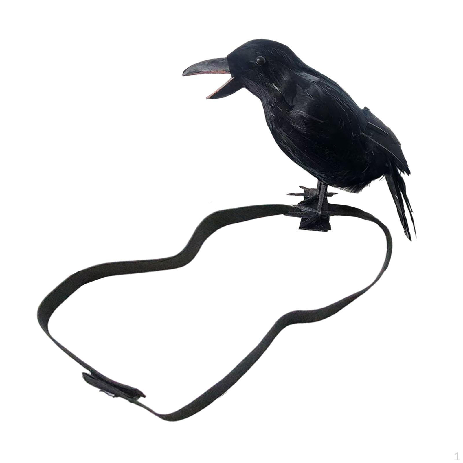 

Halloween Crow Handmade Theme Party Realistic Ornament Feathered Style D