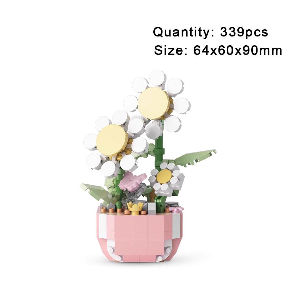Creative Mini Block Baby Building Blocks Toy Flower Bouquet Block Set Assembly Micro 3d Building Bricks Toys For Kids Girl Gifts