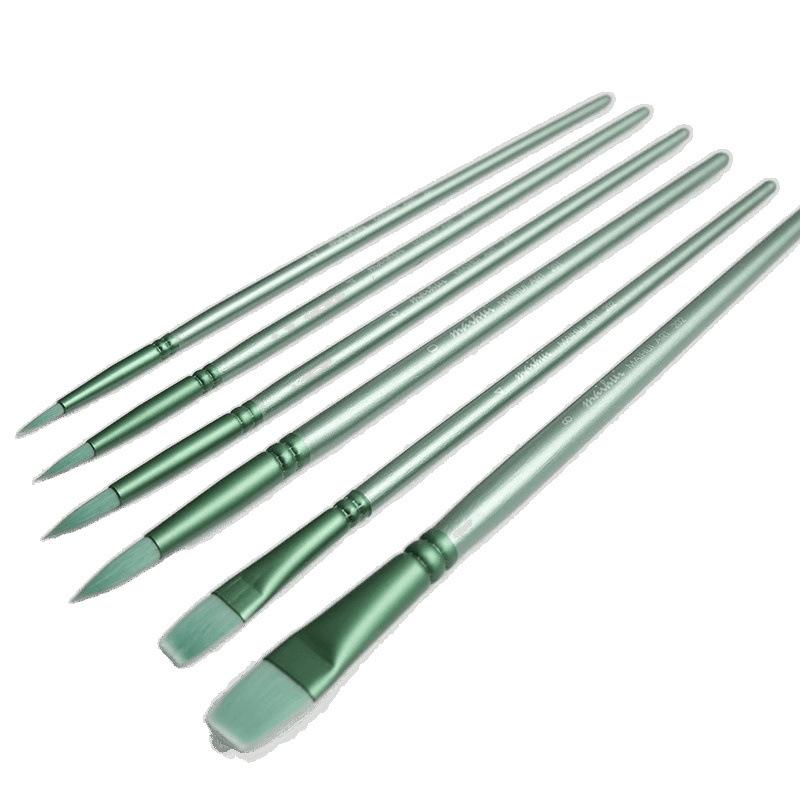 Wheat Nylon Hair Flat Head Brush Set for Digital Oil & Watercolor Painting