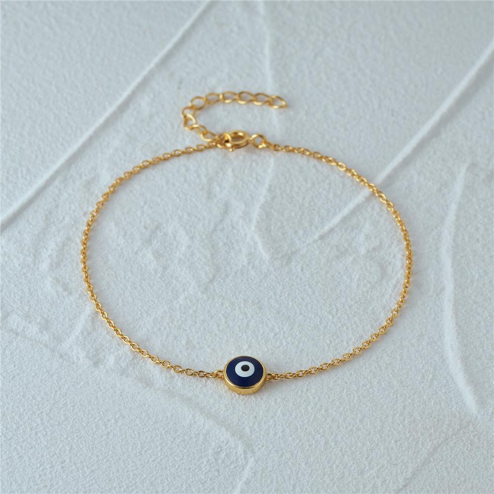Aide 925 Silver Enamel Evil Eye Charm Bracelet For Women Minimalist Luxury Jewelry Adjustable Gold Chain Wedding Party