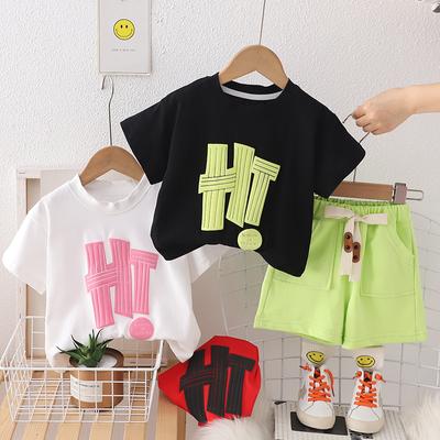 Boys and Girls Summer Suit 2024 Baby Short Sleeve Tshirt and Shorts Clothes Children Cotton Shirt 2 Piece Set