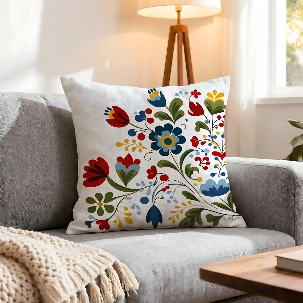 Pattern Scandinavian Floral Cushion Cover 1Pcs Decorative Covers Soft Cushion Case For Sofa Couch Decor 40X40 45X45 Pillowcases