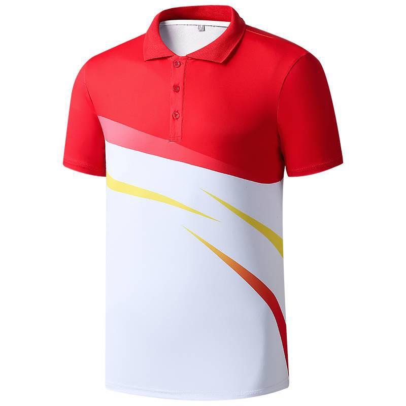 National Flag Parent-Child Martial Arts Coach Uniform T-shirt: Sporty Teamwear for Men and Women with Lapel Design