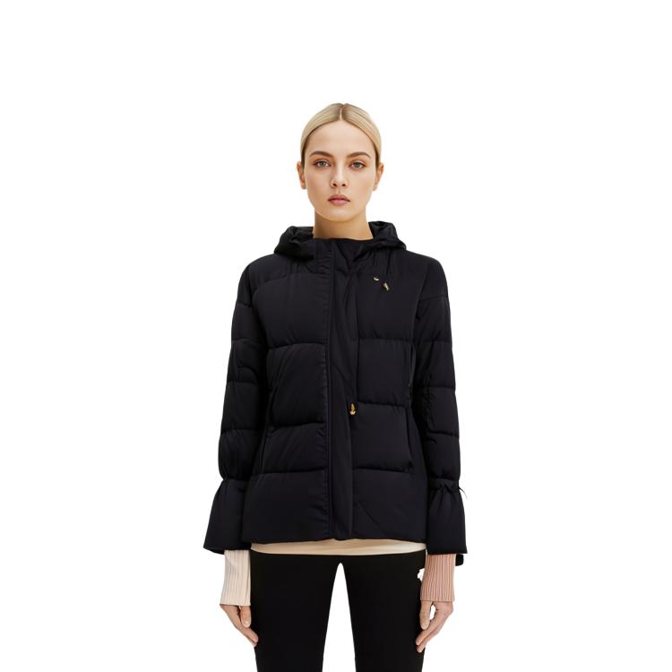 adidas Originals Winter Casual Solid Color Hooded Down Jacket Women Outerwear Black GU1782