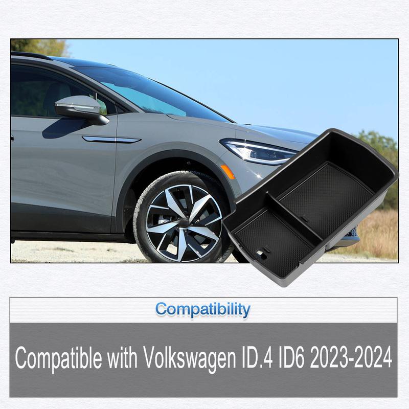 Armrest Box Storage with Rubber Cushions For Volkswagen ID.4 ID6 -2024 Car Center Console Armrest Storage Box Trims Tray