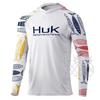 HUK Long-sleeved Fishing Clothes UPF+50 Sunscreen Breathable Outdoor Sports Men's Sweat-absorbing Hooded T-shirt