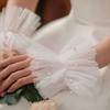 Women's Tulle Wrist Cuffs Costume Accessory White Lace Wrist Cuffs for Ladies Costume Accessory