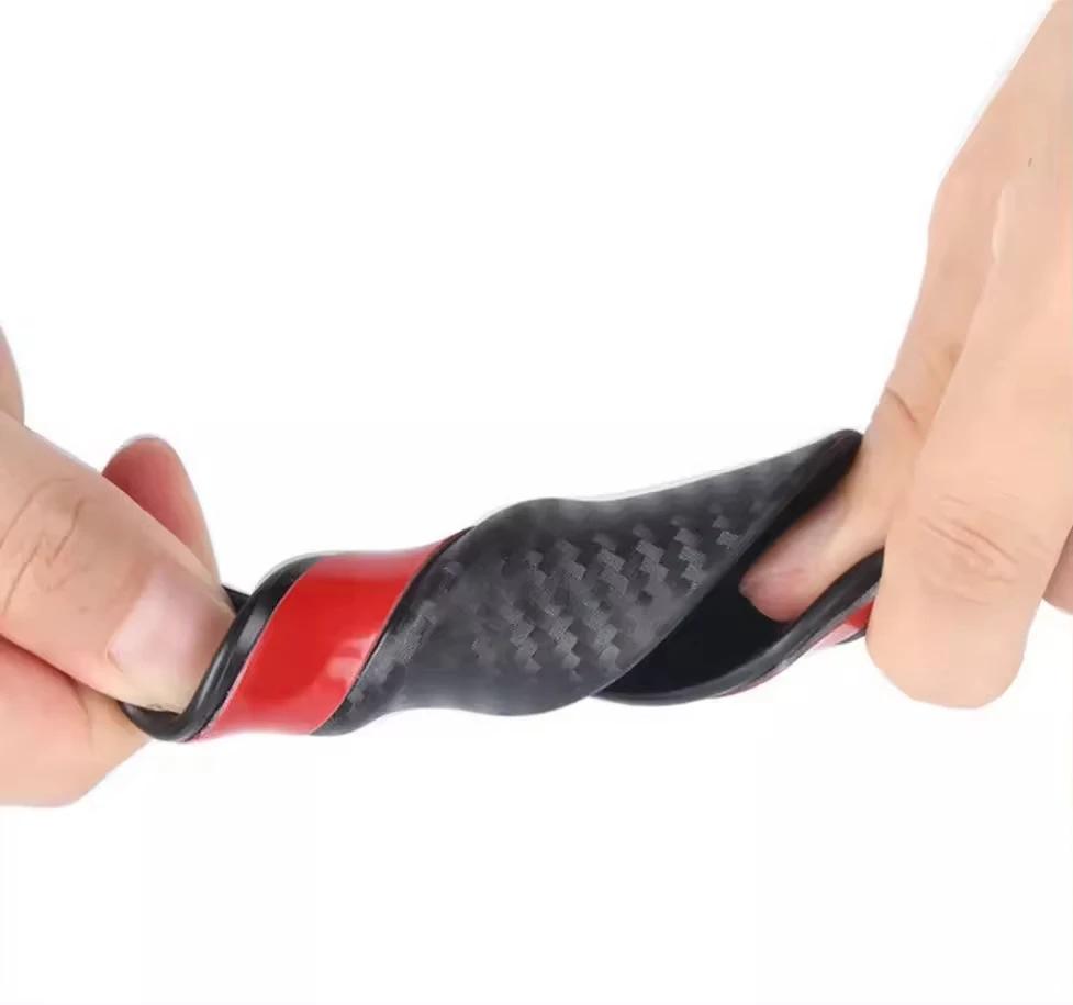 6pcs Car modification spoiler with carbon wire pattern universal crescent shaped spoiler, front bumper, side skirt spoiler parts