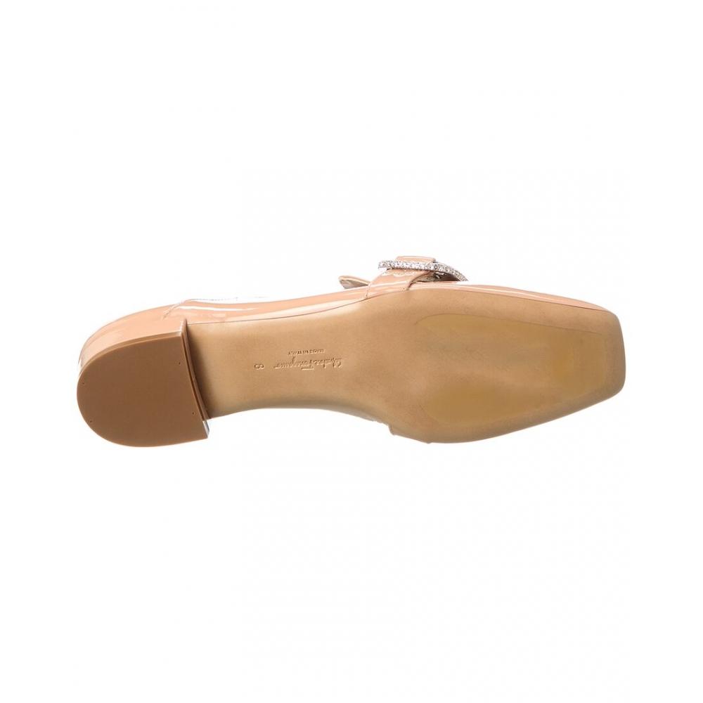 Salvatore Ferragamo Ferragamo Vara Patent Loafer Beige