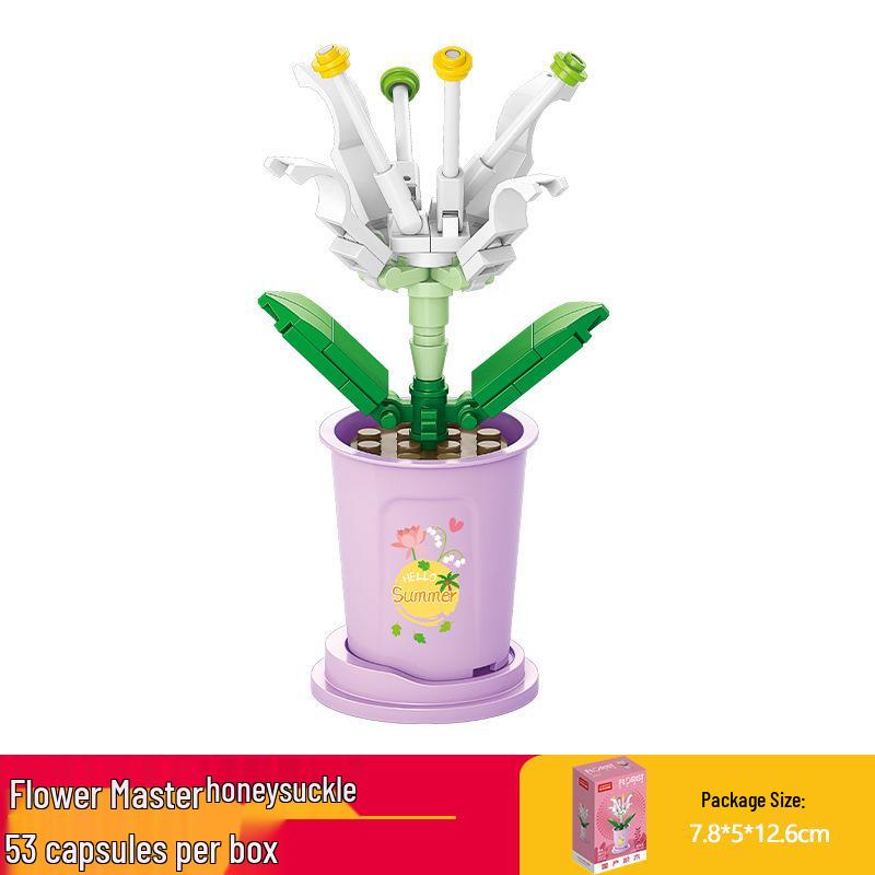 Lele Brothers Flower Building Blocks: Children's Educational Toy - Eternal Flower Jigsaw Puzzle
