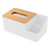 Multi-Purpose Wooden Lid Tissue Box & Remote Storage