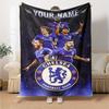 Chelsea Fc Football Player Personalized Text Blanket Gift Customizable Blanket Soft & Cozy Great for Home Decor Couch Bed Seaside