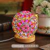 Creative LED Desk Lamp USB Button Warm Dimming Stained Glass Bohemian National Style for Home Bar Bedroom Decor LED Table Lamp