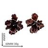 Three-dimensional Irregular Exaggerated Large Flower Oil Stroke Earrings Exquisite Layered Earrings