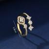 Fashion, personality, niche, exquisite design, floral ring, cool style