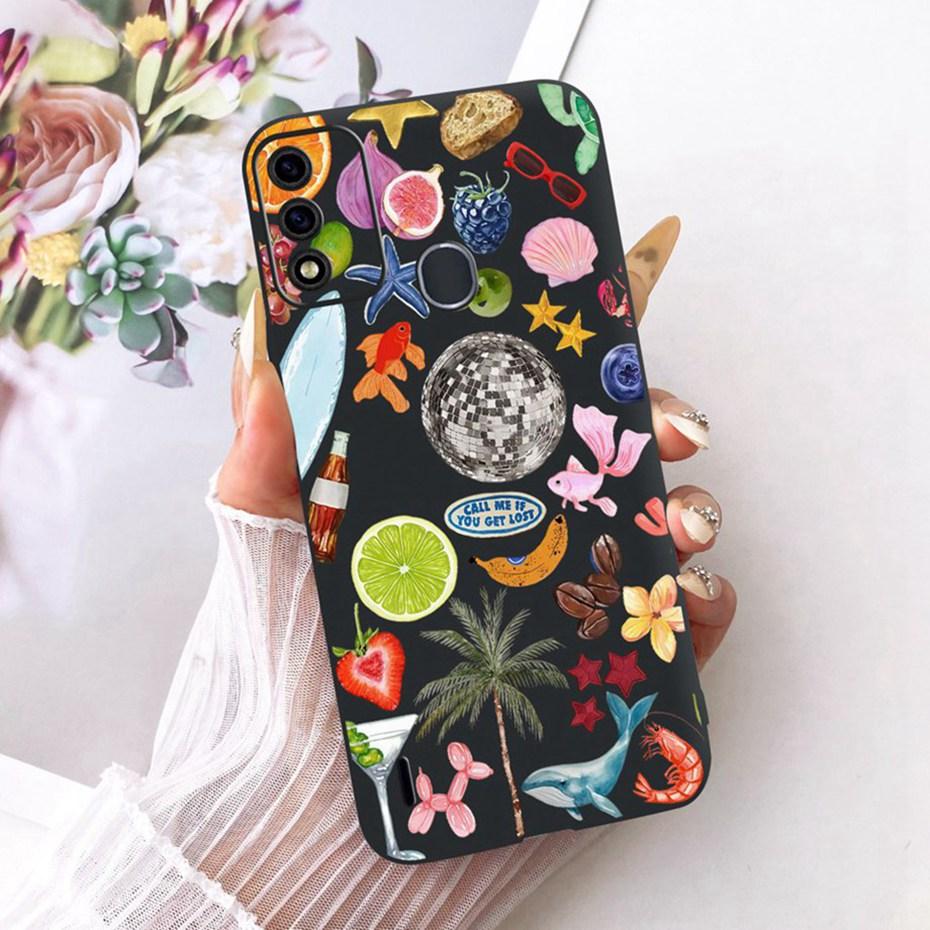 Cute Printing Phone Case For ITEL A48 Soft Black Silicone TPU Cases For Itel A48 Covers Bumpers
