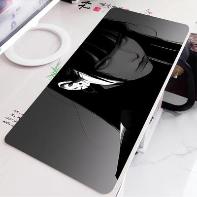 Black And White Anime Cool Style Desktop Mat For Office Keyboard Edge AntiSlip Mat For Gaming Accessories AntiSlip Mouse Pad