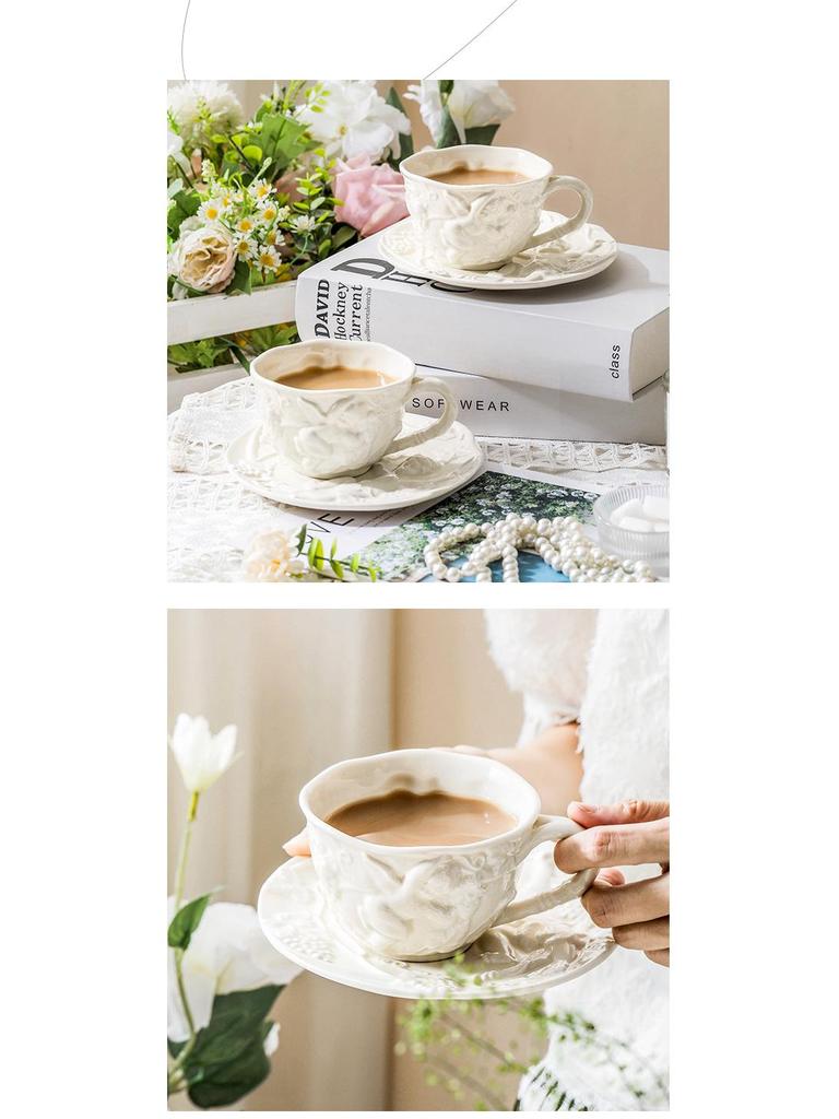European Afternoon Tea Set: Personalized Embossed Coffee Cup & Kettle In Creative English Court Style.