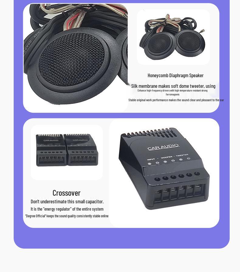 6.5-Inch Two-Way Car Audio Speaker Set with Full-Range Tweeters