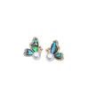 Color Abalone Shell Natural Freshwater Pearl Stud Earrings Women's Earrings Silver Needle High-end Jewelry