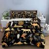 Ancient Egyptian Symbols Pattern Bedding Duvet Cover Set Duvet Cover Pillowcases  (1*Duvet Cover 2*Pillowcases, Without Duvet Insert)