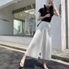 Black Double Layer Wide Leg Chiffon Pants - Ancient Style Dancewear for Spring, Summer, Autumn